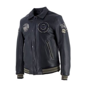 Blouson Helstons VON DUTCH BROOKLYN en cuir avec col chemise