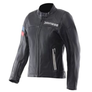 Blouson moto Dainese LEGGENDA WOMEN en cuir patiné avec protections aux épaules