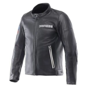Blouson moto Dainese Leggenda Perfo en cuir patiné avec protections amovibles