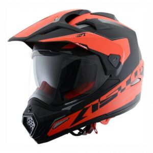 Casque intégral Astone CROSS TOURER noir et rouge mat, graphisme Adventure
