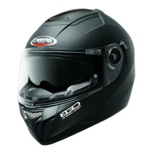 Casque intégral Caberg Ego noir mat avec visière solaire, disponible en XS