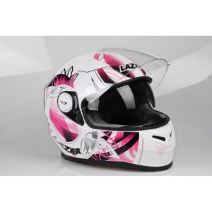 Casque intégral Lazer Bayamo Pretty love blanc et rose avec double écran solaire
