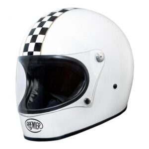 Casque intégral Premier Trophy blanc avec écran anti-rayure, vue de face