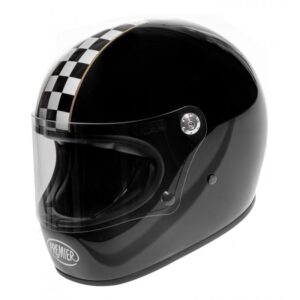 Casque intégral Premier Trophy noir, écran anti-rayure et inspiration rétro des années 70