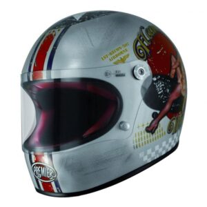 Casque Premier Trophy intégral argent, avec écran anti-rayure, en taille S