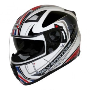 Casque intégral Shiro SH-3700 GP présenté dans sa déclinaison Silverstone taille XL