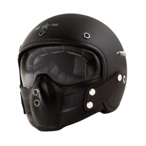 Casque jet Harisson Corsair noir mat uni présenté en taille S