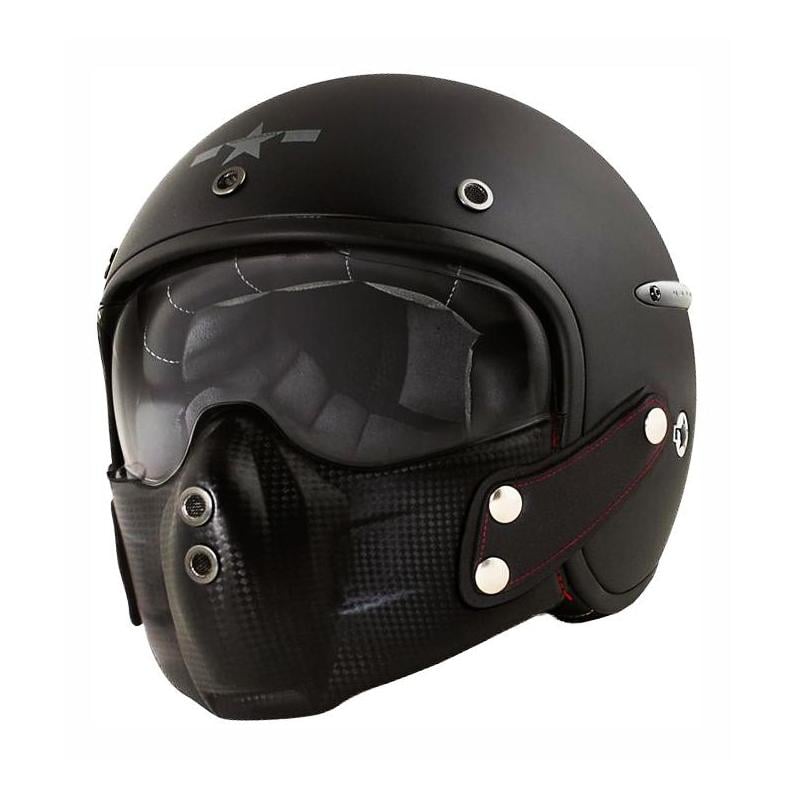 Casque jet Harisson Corsair noir mat uni présenté en taille S