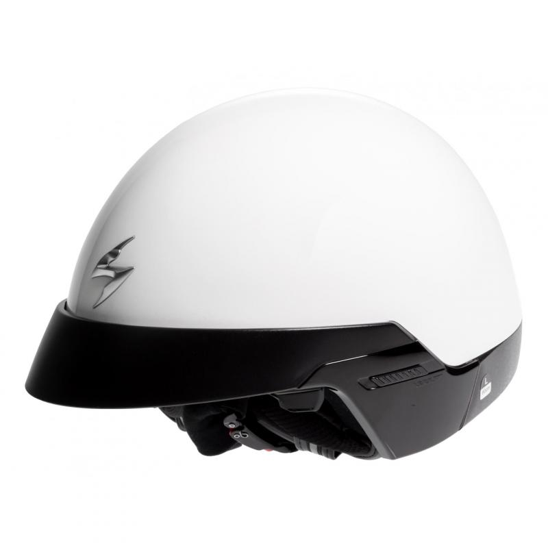 Casque jet Scorpion EXO-100 blanc mat avec visière démontable et écran rétractable