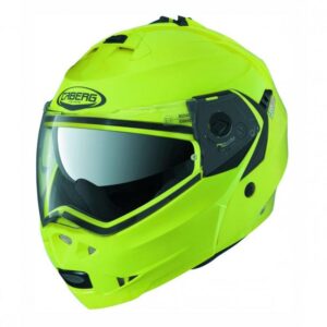 Casque modulable Caberg Duke jaune avec visière anti-buée et écran solaire