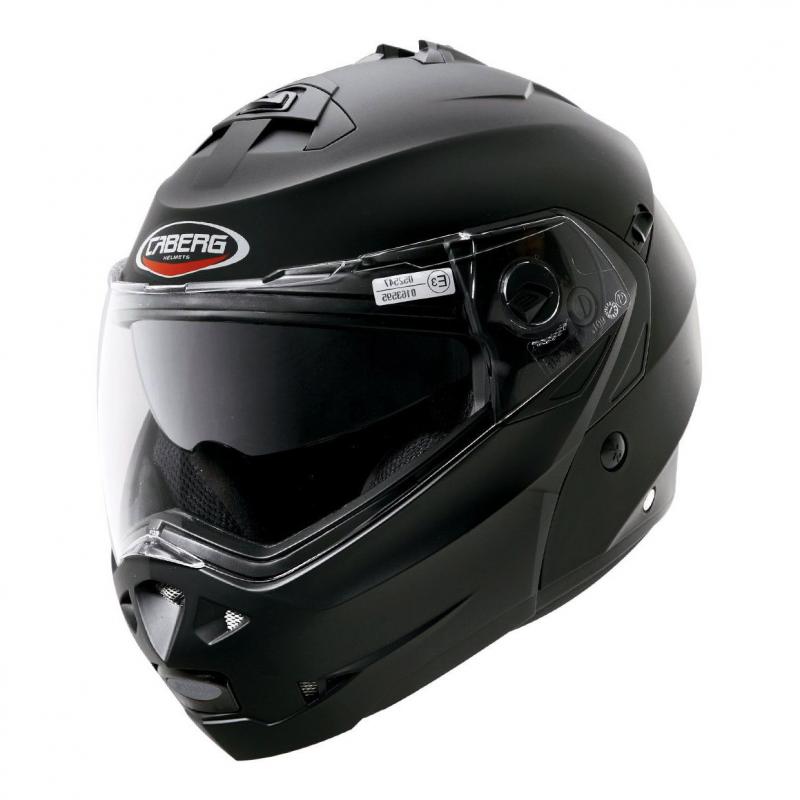 Casque modulable Caberg Duke noir mat avec visière anti-buée et écran solaire