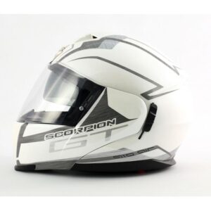 Casque modulable Scorpion EXO-910 AIR GT blanc avec écran incolore