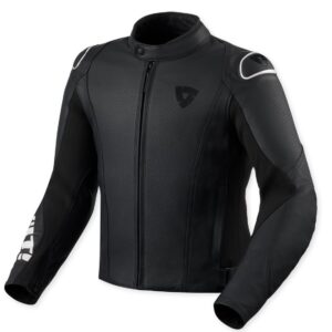 Blouson moto Rev it QUADRATIC en cuir perforé avec protections aux épaules et coudes