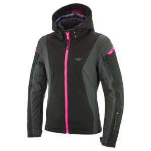 Blouson moto Ixon BURNING LADY avec capuche, membrane laminée et protections CE