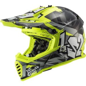 Casque cross LS2 Fast Evo Crusher avec sa casquette ajustable