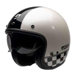 Casque jet DXR ELEMENT CUP avec écran fumé incurvé et coque ABS injecté