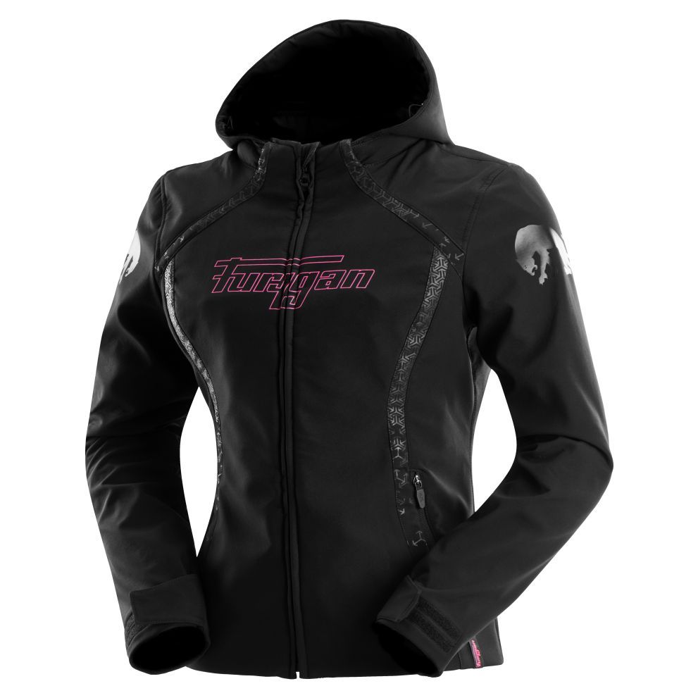Blouson Furygan SKYE LADY en softshell avec capuche fixe et protections D3O