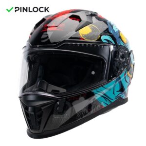 Casque DXR EROS NEGAN intégral avec écran clair et spoiler arrière