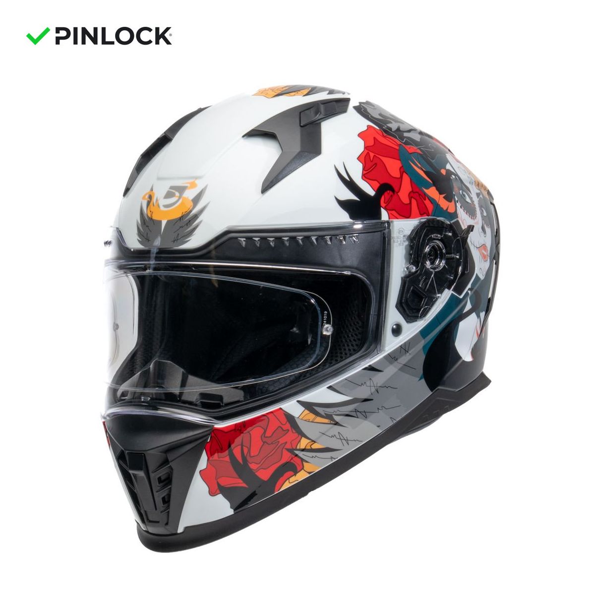 Casque DXR EROS CALAVERA intégral avec écran clair et spoiler arrière