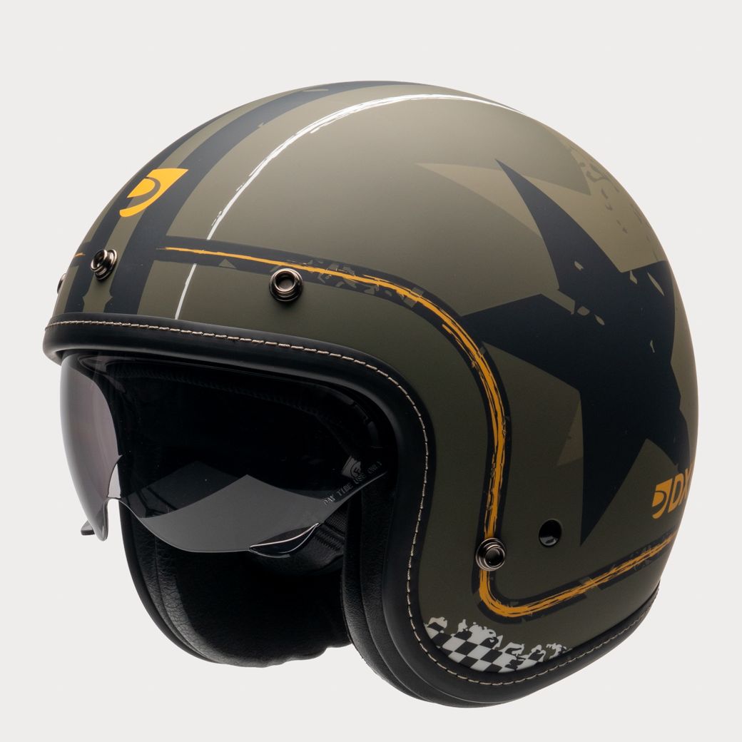 Casque jet DXR ELEMENT avec écran fumé incurvé et coque en ABS