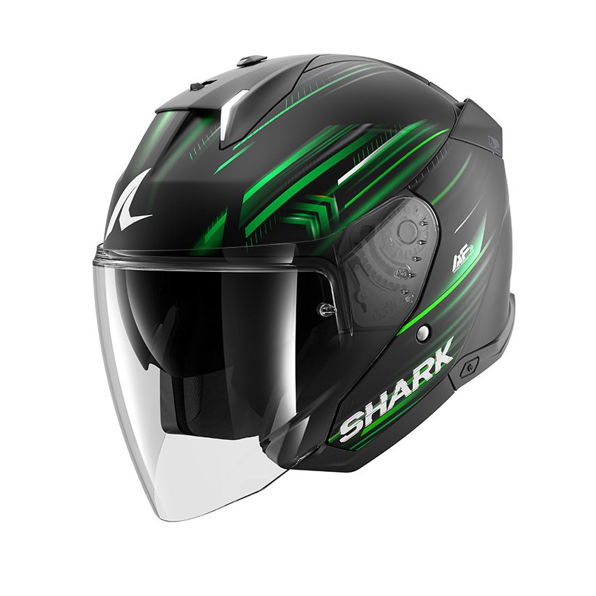 Casque jet Shark SKWAL i3 LIGHT-BLUR avec écran clair et éclairage LED intégré