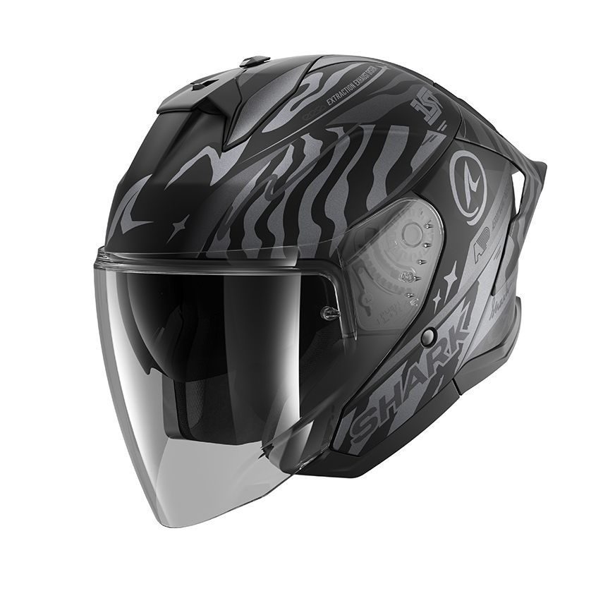 Casque jet Shark SKWAL JET CUP avec écran clair et visière solaire intégrée