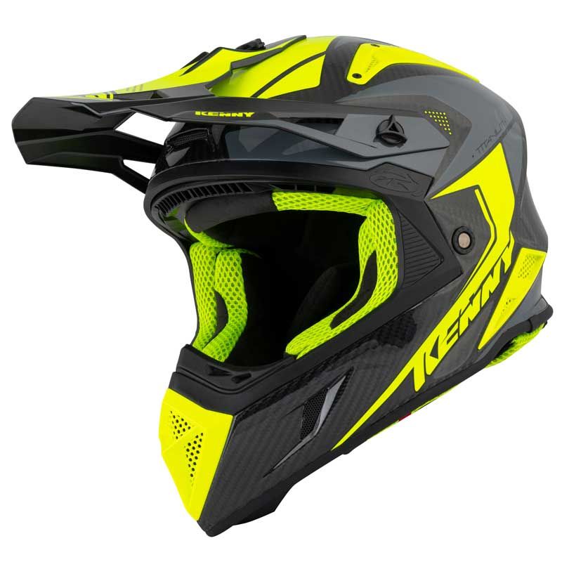 Casque cross KENNY TITANIUM à coque tri-composite et décoration carbone graphic