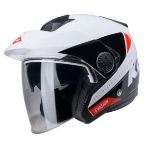 Casque jet Kenny EVASION GRAPHIC avec écran incolore et écran solaire rétractable