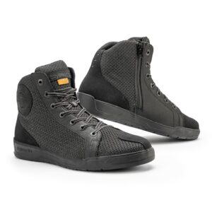 Baskets moto Stylmartin Tank Waterproof avec zip latéral, lacets et semelle City Grip
