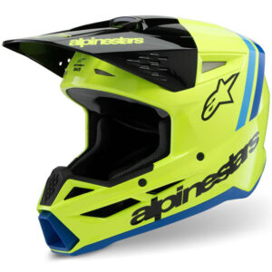 Casque cross Alpinestars Supertech M3 pour enfant, gris et jaune