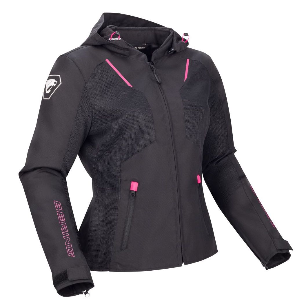 Blouson moto Bering LADY WING avec capuche amovible et protections CE