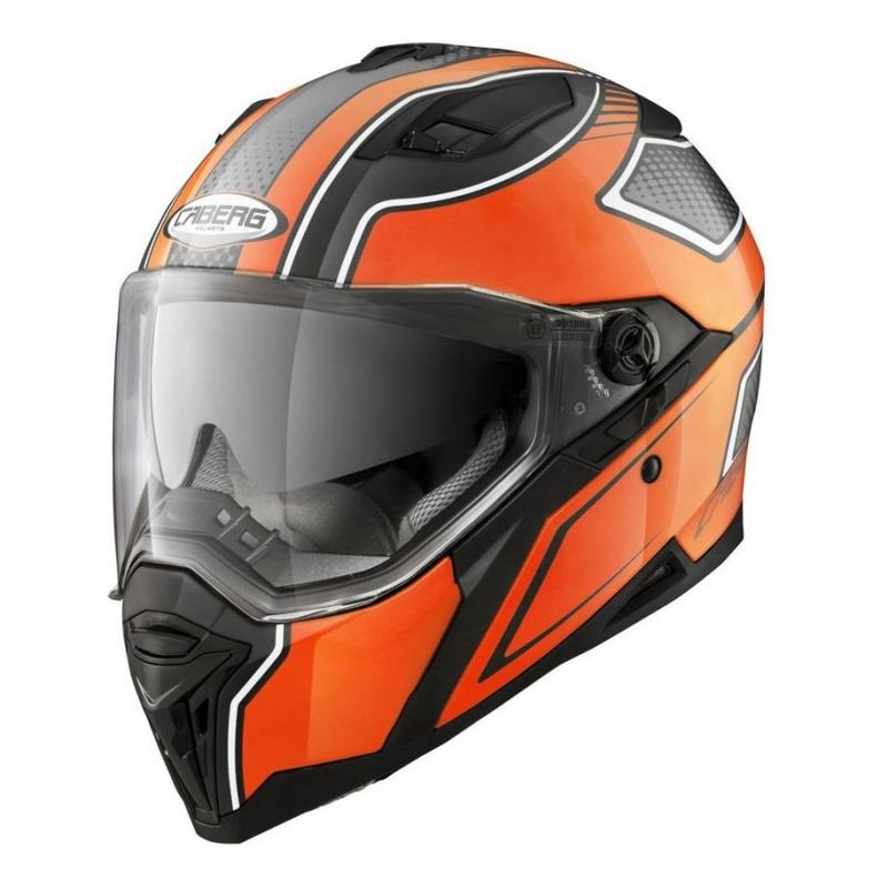 Casque intégral Caberg STUNT BLADE noir et orange, coque polycarbonate et double visière