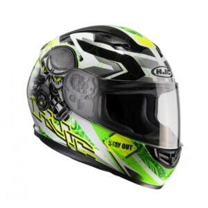 Casque intégral HJC CS-15 jaune et noir, coque en polycarbonate injecté