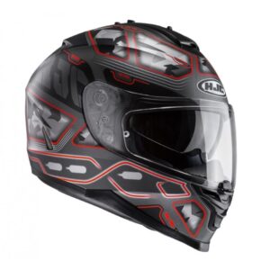 Casque intégral HJC IS-17 URUK noir et rouge avec boucle micrométrique