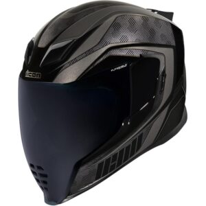 Casque intégral Icon Airflite Raceflite noir avec écran couvrant la mentonnière