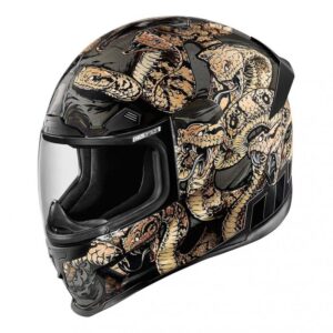 Casque intégral Icon Airframe Pro Cottonmouth marron et noir, déclinaison taille 3XL
