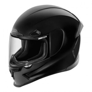 Casque Icon Airframe Pro noir avec écran traité anti-buée et intérieur textile