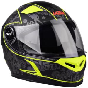 Casque intégral Lazer Bayamo noir et jaune fluo mat en taille XS