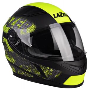 Casque intégral Lazer Bayamo noir et jaune fluo mat, taille XS