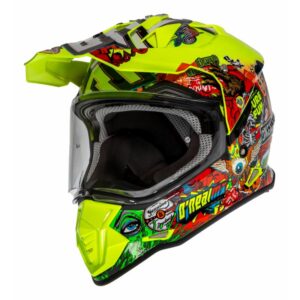 Casque intégral O'Neal Sierra II Crank jaune avec visière et coque ABS