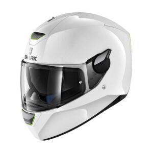 Casque intégral Shark D-SKWAL BLANK blanc en taille XS, vue de face