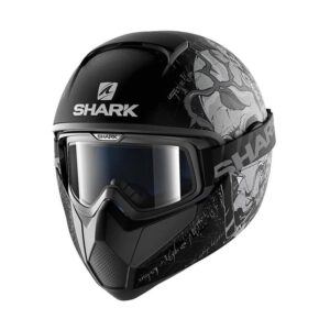Casque Shark Vancore intégral noir argent anthracite avec lunettes double écran