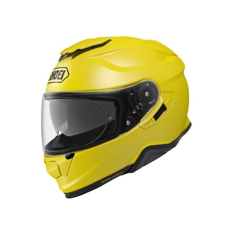 Casque intégral Shoei GT-Air 2 jaune brillant présenté en taille XS