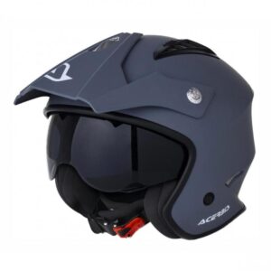 Casque jet Acerbis Aria gris avec écran solaire rétractable et intérieur amovible