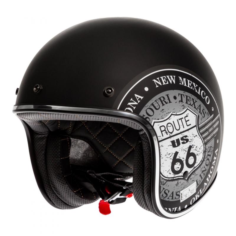 Casque jet AFX FX-76 au style vintage, noir et gris, taille XS