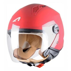 Casque jet Astone Minijet rouge avec visière incolore et coque ABS