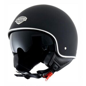 Casque jet Astone MINIJET S 66 noir mat avec écran solaire rétractable