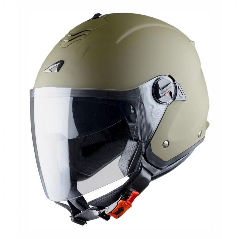 Casque jet Astone Minijet S kaki monocolor avec écran solaire rétractable