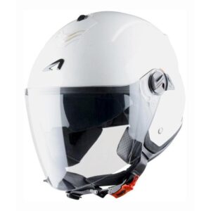 Casque jet Astone Minijet S Monocolor blanc gloss présenté en taille XS