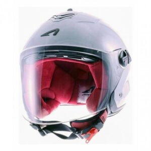 Casque jet Astone Minijet S gris clair gloss avec écran solaire rétractable